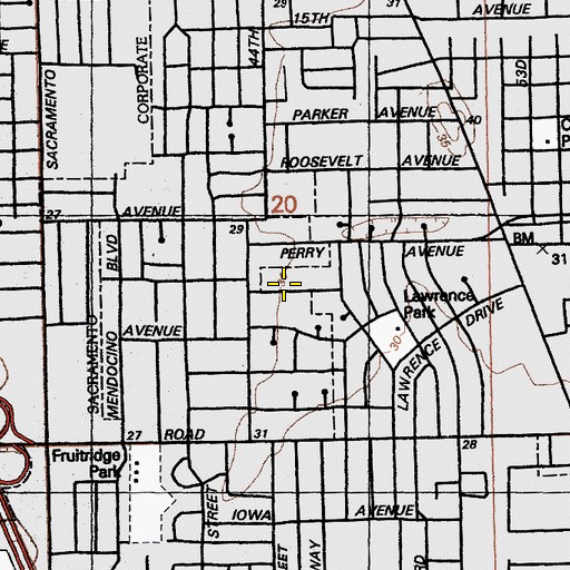 Topographic Map of Mission A B Salem, CA