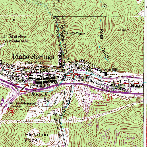 Topographic Map of Soda Creek, CO