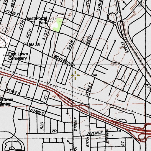 Topographic Map of Camelia City Shopping Center, CA