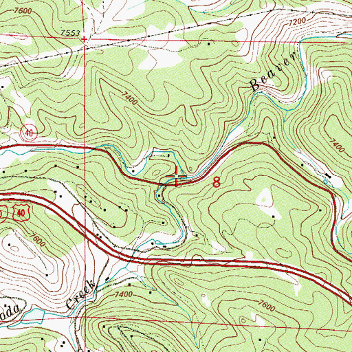 Topographic Map of Soda Creek, CO