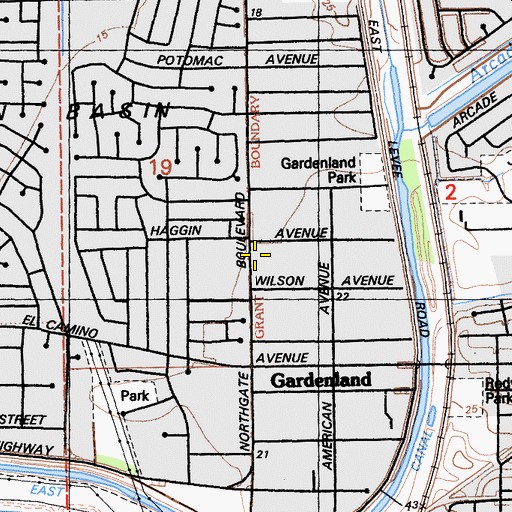 Topographic Map of Iglesia Bautista Northgate, CA