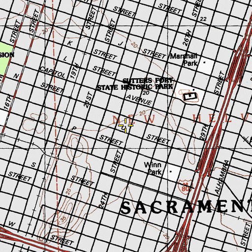 Topographic Map of Foursquare Gospel Church, CA