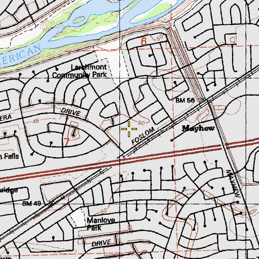 Topographic Map of Christ Unity Church, CA