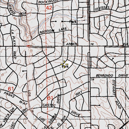 Topographic Map of Cresta Park, CA