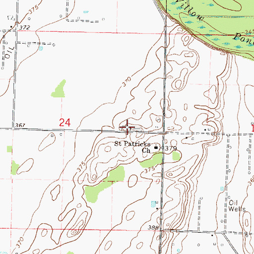 Topographic Map of Saint Patrick Catholic Cemetery, IL