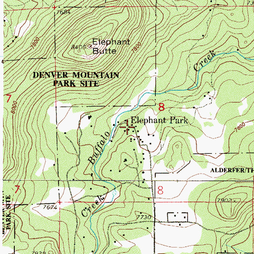 Topographic Map of Elephant Park, CO
