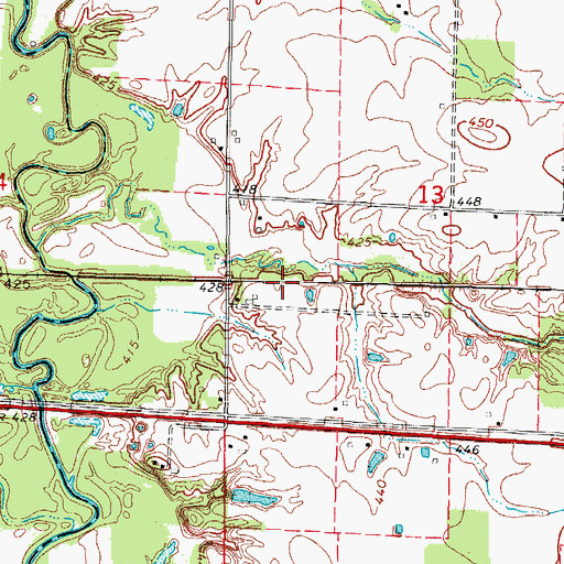 Topographic Map of Glenwood (historical), IL