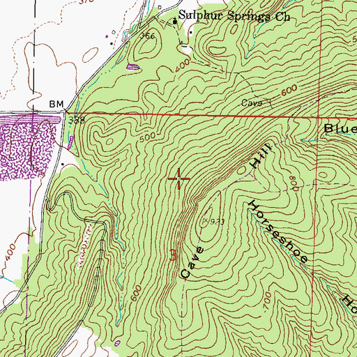 Topographic Map of West Sulphur School (historical), IL