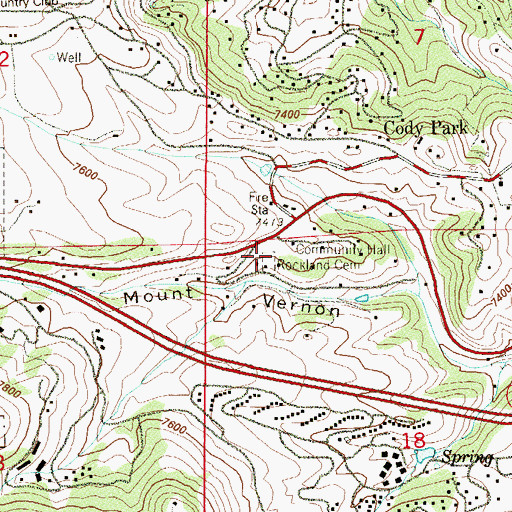 Topographic Map of Rockland Cemetery, CO