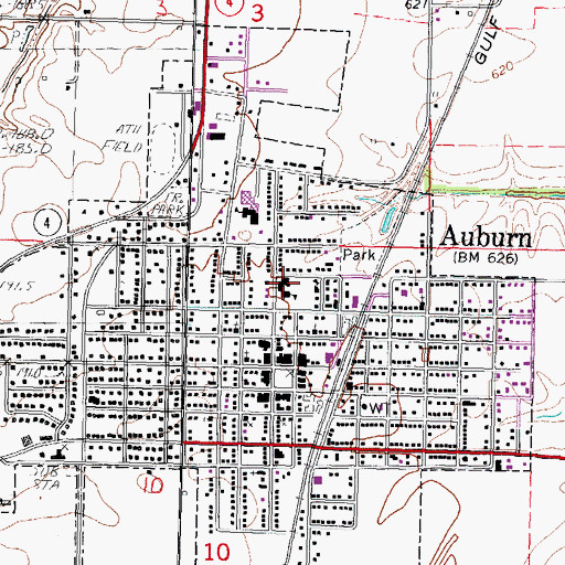 Topographic Map of Auburn Elementary School, IL