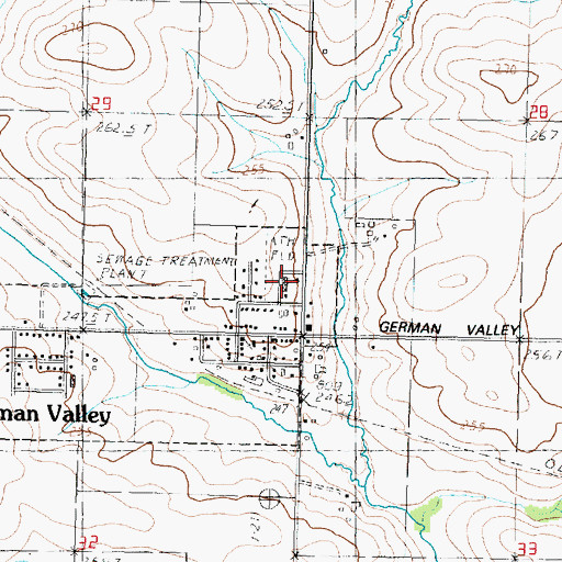 Topographic Map of German Valley Elementary School, IL