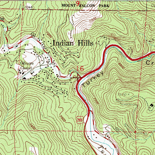Topographic Map of Parmalee Gulch, CO