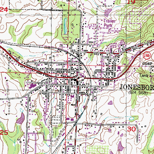 Topographic Map of Union County Courthouse, IL