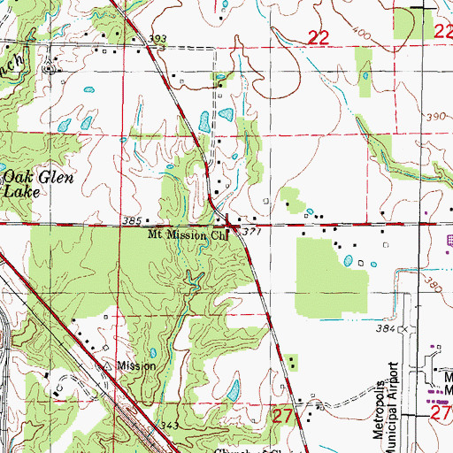 Topographic Map of Mount Mission School (historical), IL