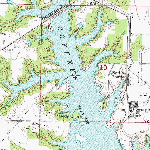 Topographic Map of Coffeen Lake State Fish and Wildlife Area, IL