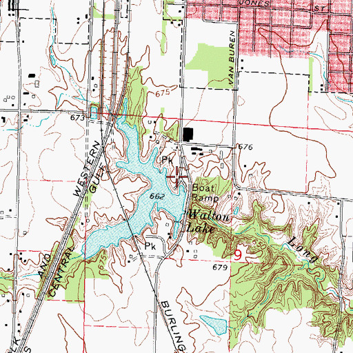 Topographic Map of Walton Park, IL