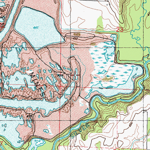 Topographic Map of Bowman Pond, IL