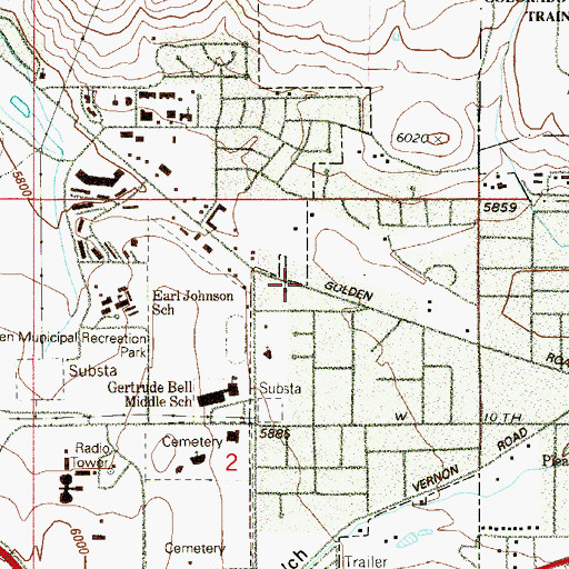 Topographic Map of Calvary Church, CO