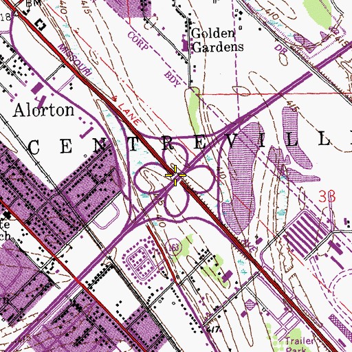 Topographic Map of Interchange 17, IL