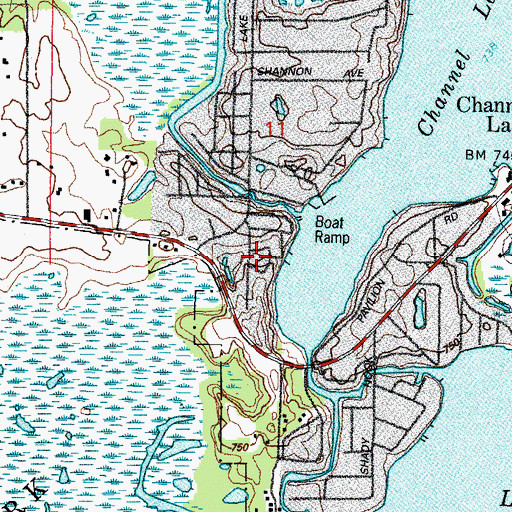 Topographic Map of Channel Lake School (historical), IL