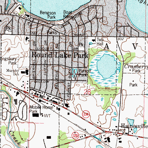 Topographic Map of Parrott Park, IL