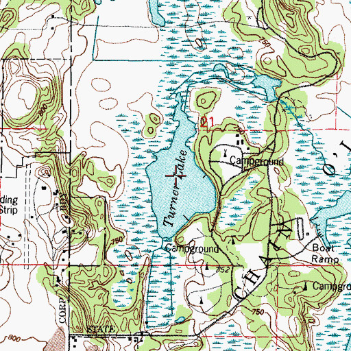 Topographic Map of Turner Lake Fen Nature Preserve, IL