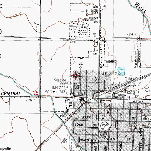 Topographic Map of Arthur Church of Christ, IL