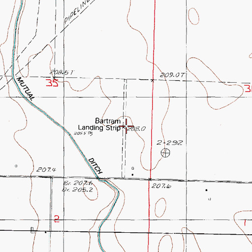 Topographic Map of Bartram Landing Strip (historical), IL