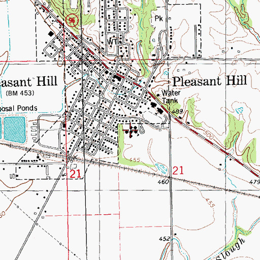 Topographic Map of Pleasant Hill High School, IL