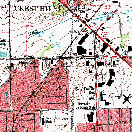 Topographic Map of Larkin Baptist Church, IL