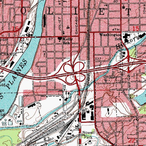 Topographic Map of Interchange 132, IL