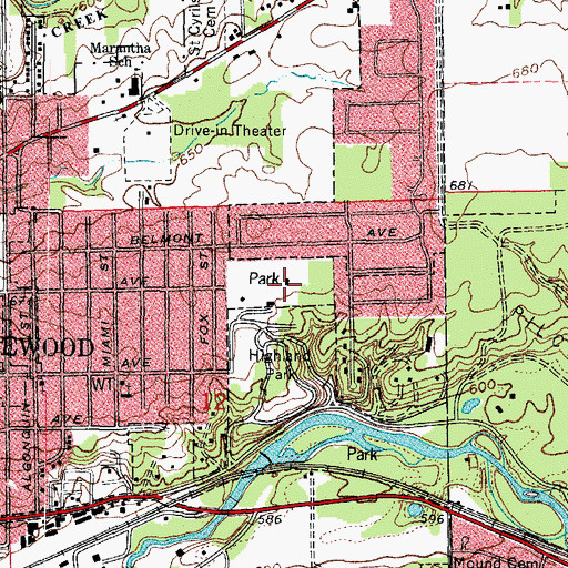 Topographic Map of Belmont Park, IL