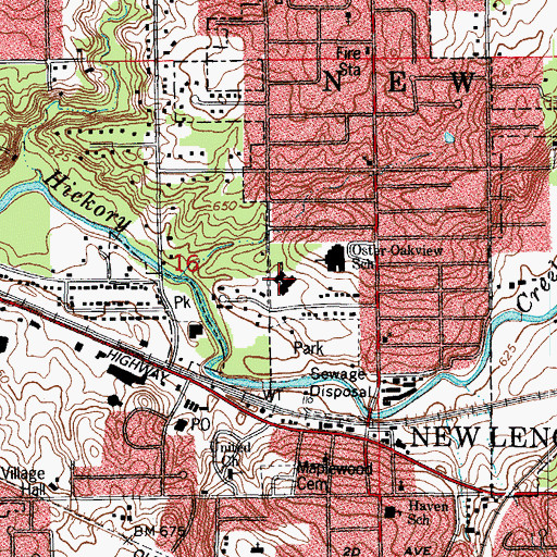 Topographic Map of Haines Elementary School, IL