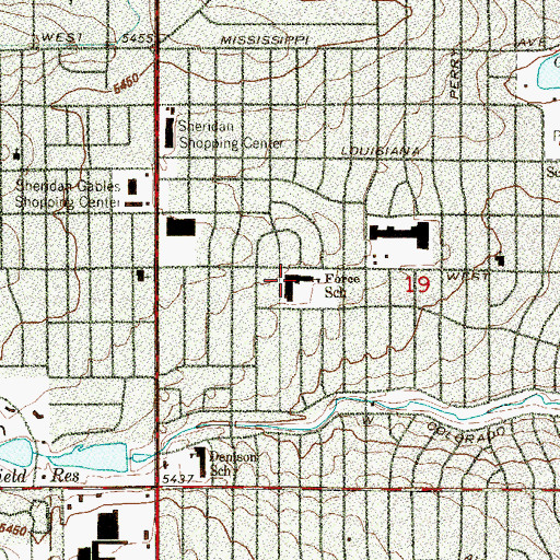 Topographic Map of Force Elementary School, CO