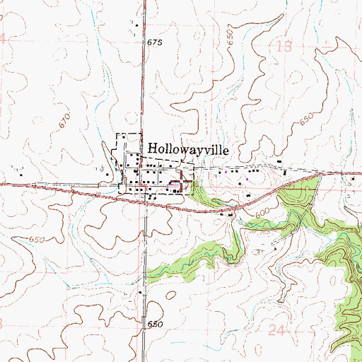 Topographic Map of Evangelical and Reformed Cemetery, IL