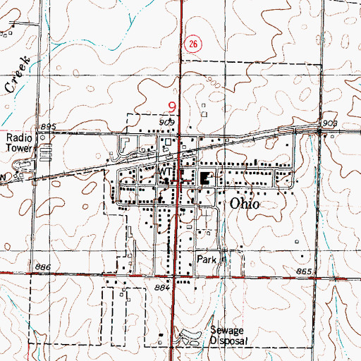 Topographic Map of Immaculate Conception Roman Catholic Church, IL