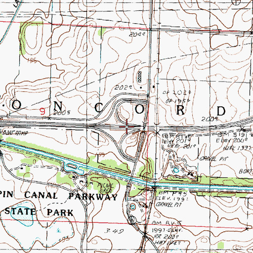 Topographic Map of Interchange 45, IL