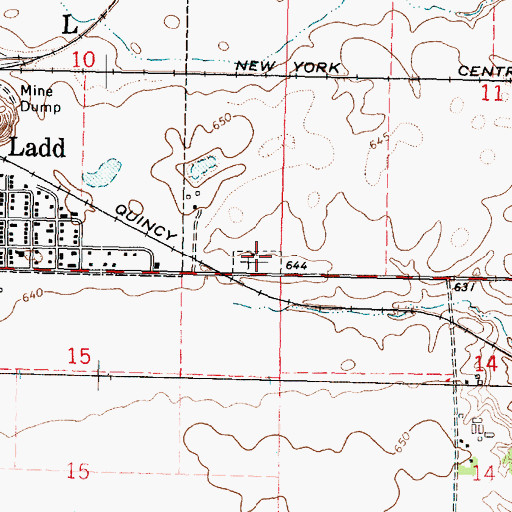 Topographic Map of Ladd Cemetery, IL