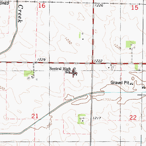 Topographic Map of North Sentral Kossuth Middle School, IA