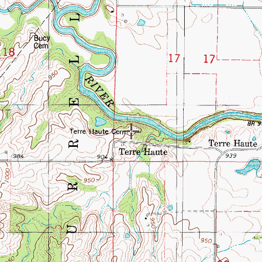 Topographic Map of Terre Haute Cemetery, IA