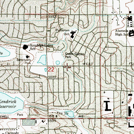 Topographic Map of Patterson Preschool, CO