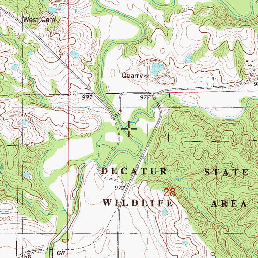 Topographic Map of Redmans Branch, IA
