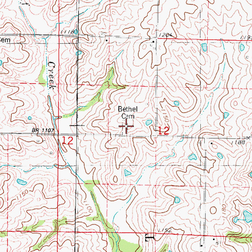Topographic Map of Bethel Cemetery, IA