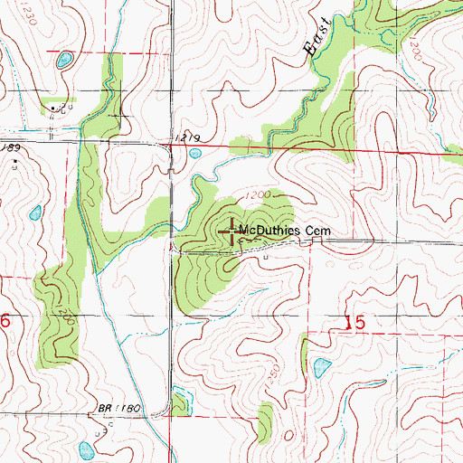Topographic Map of McDuthies Cemetery, IA