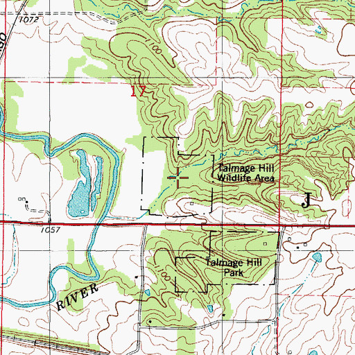 Topographic Map of Talmage Hill Wildlife Area, IA