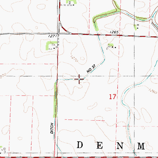 Topographic Map of Ditch Number 37, IA