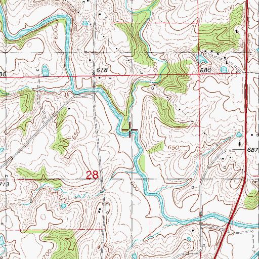 Topographic Map of Heather Branch, IA