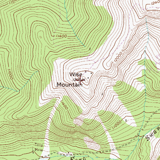 Topographic Map of Wise Mountain, CO