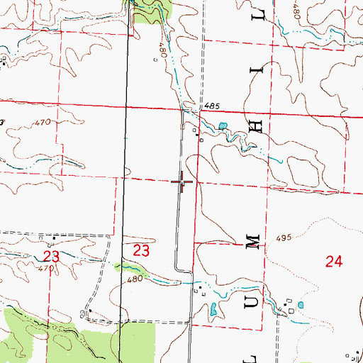 Topographic Map of Halfacre School (historical), IL