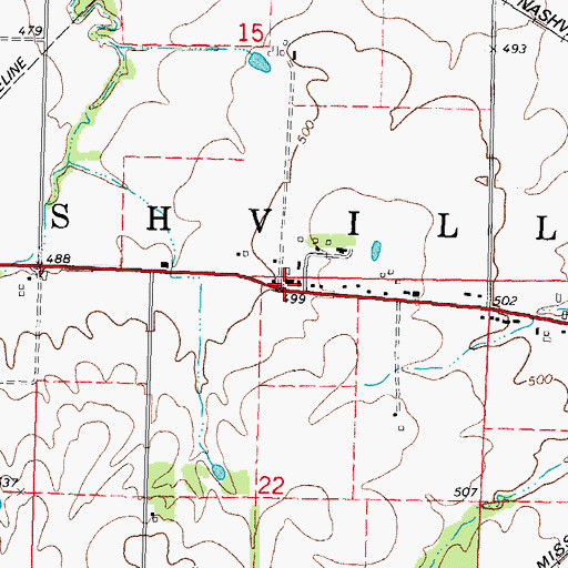 Topographic Map of McKelvey School (historical), IL